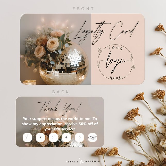 Boule Disco | Boho Florals | Carte de fidélité (Créateur téléchargé)