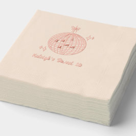Boule Disco personnalisée Sweet 16 serviettes à hu
