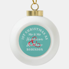 Boule En Céramique 1er Noël en tant que Mr & Mr.