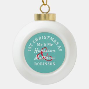 Boule En Céramique 1er Noël en tant que Mr & Mr.