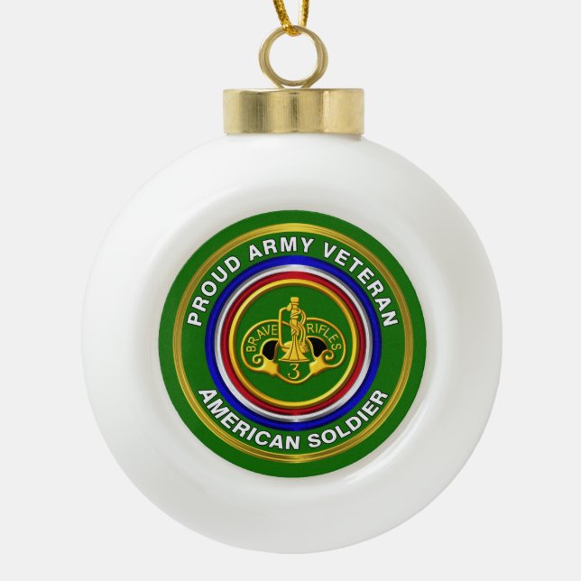 Boule En Céramique 3e Noël de la cavalerie blindée (Devant)