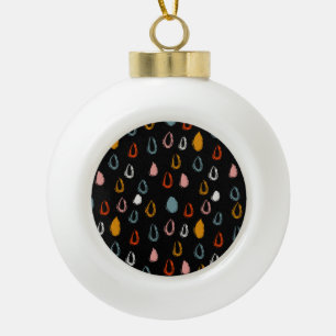 Boule En Céramique Abstraite goutte de pluie boho, doodle tribal.