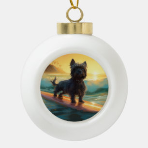 Boule En Céramique Affenpinscher Beach Surf Peinture
