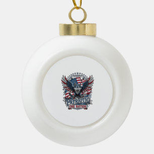 Boule En Céramique Aigle Patriotique Loup Hybride Animal Hybride Patr