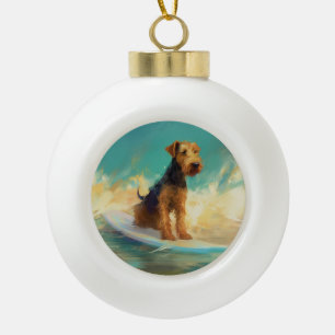 Boule En Céramique Airedale Beach Surf Peinture