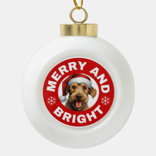 Boule En Céramique Airedale Terrier Joyeux Et Lumineux