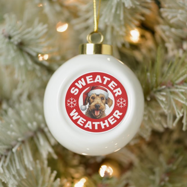 Boule En Céramique Airedale Terrier Sweer Météo (Arbre)