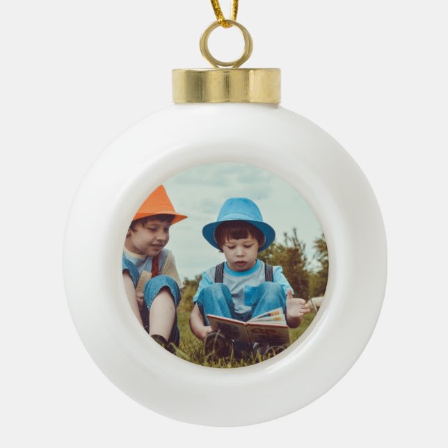 Boule En Céramique AJOUTER VOTRE TEXTE PHOTO NOËL Ceram (Devant)