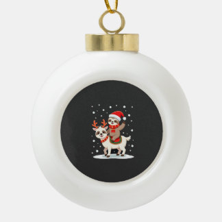 Boule En Céramique Alpaca Paresseux Noël (4)