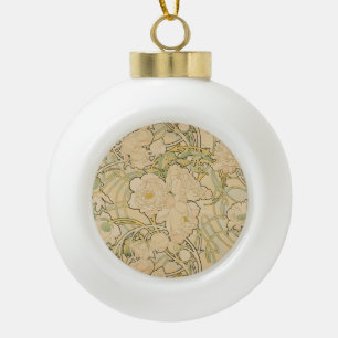 Boule En Céramique Alphonse Mucha Peonies Peony Roses Fawn 1897
