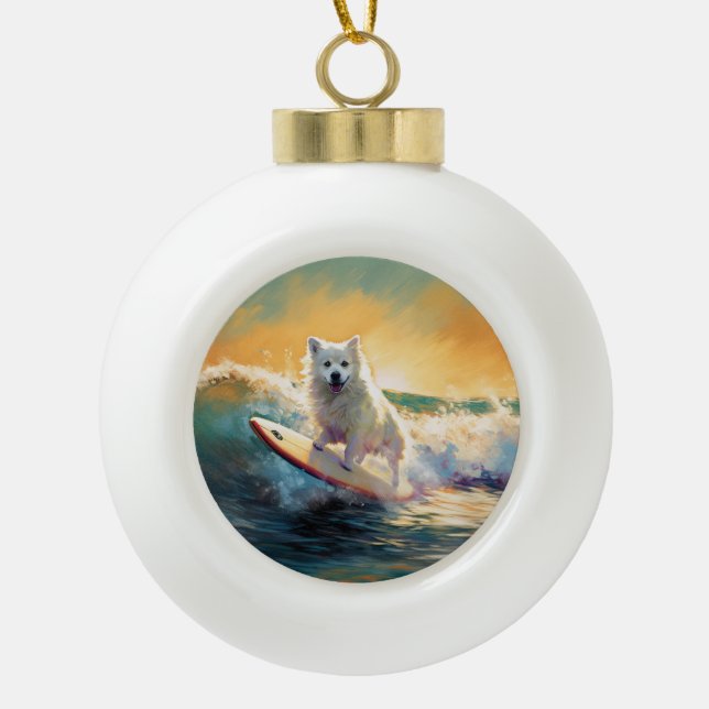 Boule En Céramique American Eskimo Beach Surf Peinture (Devant)
