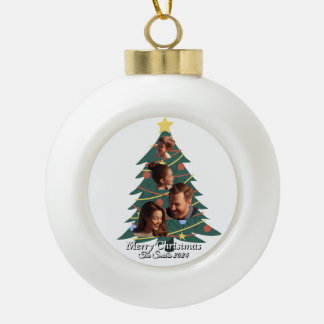 Boule En Céramique Amusant, mignon, moderne photo de famille NoëlOrne