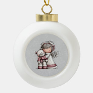 Boule En Céramique Ange de Noël fantaisiste