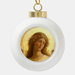 Boule En Céramique Ange doré messager doux de l'amour 