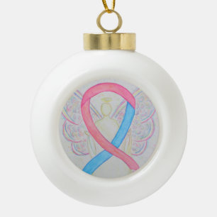 Boule En Céramique Ange du gardien de la conscience rose et bleu