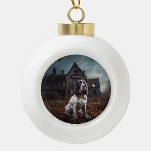 Boule En Céramique Anglais Springer espagnol Halloween effroi