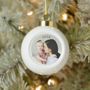 Boule En Céramique Année Date cadeau photo