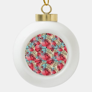 Boule En Céramique Aquarelle chaude froide Florale géométrique