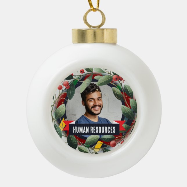 Boule En Céramique Arbre de Noël du bureau - Ressources humaines (Devant)