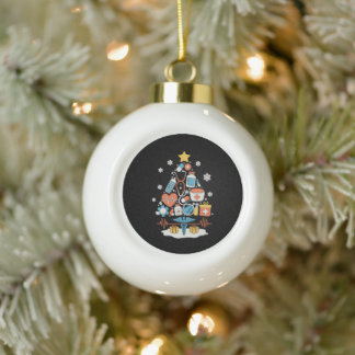 Boule En Céramique Arbre de Noël Outils Médicaux Infirmière Médecin X