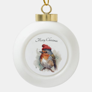 Boule En Céramique Arbre de Noël Robin Héritage de Famille