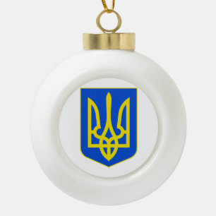 Boule En Céramique Armoirie de l'Ukraine Trident doré Beaux-arts