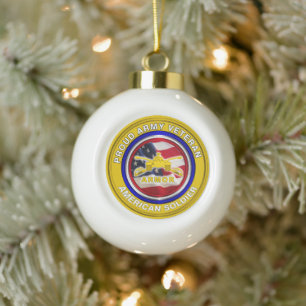 Boule En Céramique Armoiries de l'Armée Noël des anciens combattant