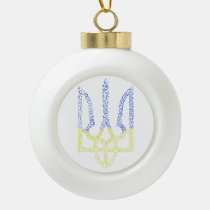 Boule En Céramique Armoiries de l'Ukraine trident motif de la spirale