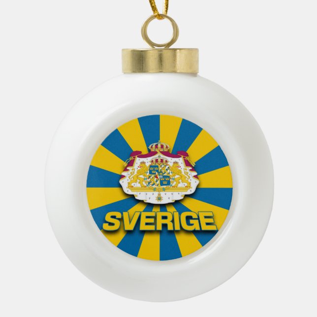 Boule En Céramique Armoiries de Sverige (Devant)