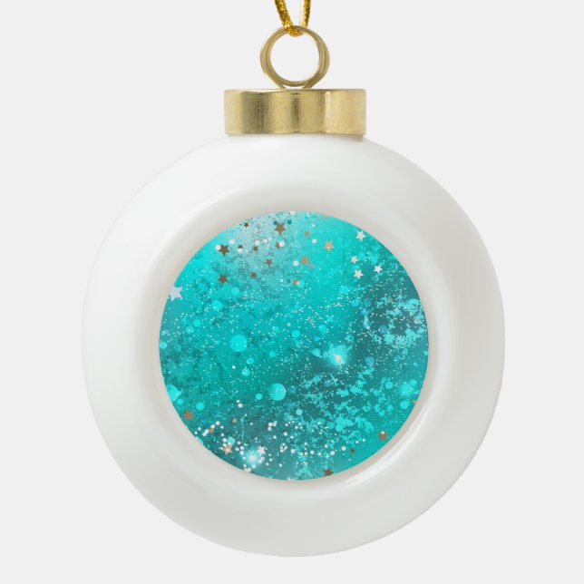 Boule En Céramique Arrière - plan à huile Turquoise de la menthe (Devant)