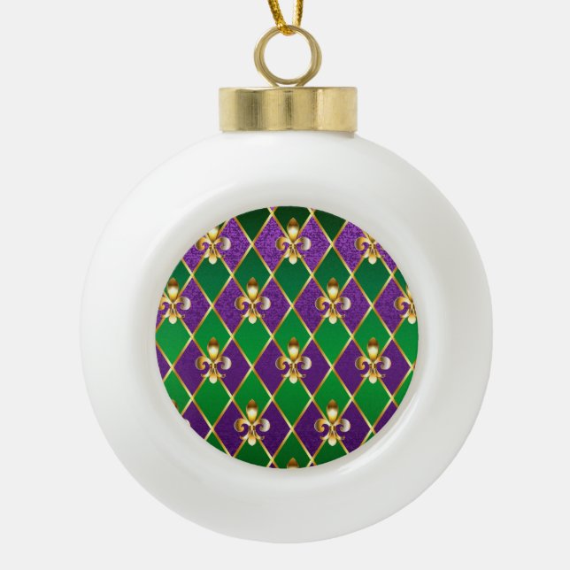 Boule En Céramique Arrière - plan de bijoux Mardi Gras (Devant)