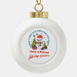 Boule En Céramique Ayez un Joyeux Noël et une Bonne Année