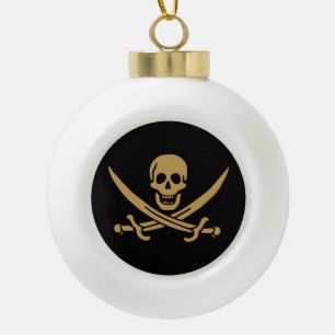 Boule En Céramique Aztec Gold Crâne et cutlass Pirate Calico Jack
