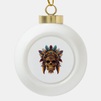 Boule En Céramique Aztec Skull Relic