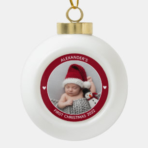 Boule En Céramique Baby Elegant Moderne Première conservation de Noël