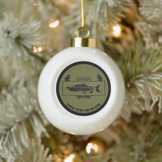 Boule En Céramique Badge de pêcheur de combat de l'Alaska (Arbre)