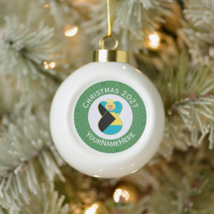 Boule En Céramique Bahaman Flag Blonde Angel Noël Personnalisé 