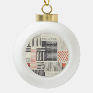 Boule En Céramique Bandes géométriques dessinées à la main, motif san