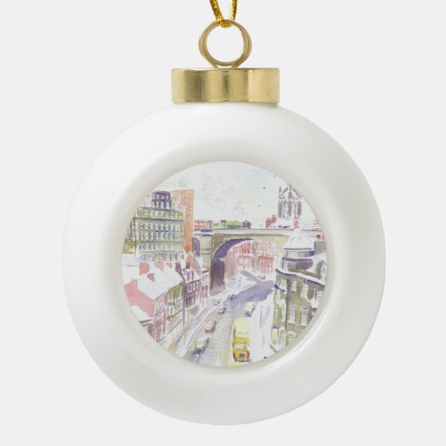 Boule En Céramique Bauble de Noël du régent de Newcastle AEC (Devant)