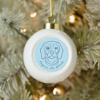 Boule En Céramique Beagle Line Art, Elegance with Attitude