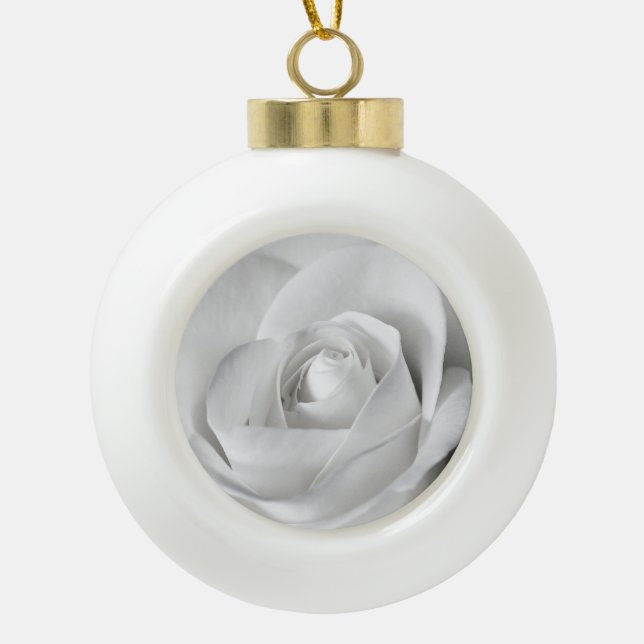 Boule En Céramique Belle Rose noire et blanche (Devant)