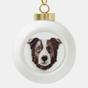 Boule En Céramique Bordure Collie Chien 3D inspiré