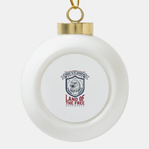 Boule En Céramique Bouclier Américain Patriotique Aigle Chemise Vinta