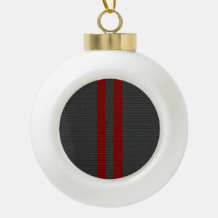 Boule En Céramique Burgundy Red Carbon Fibres Stripes