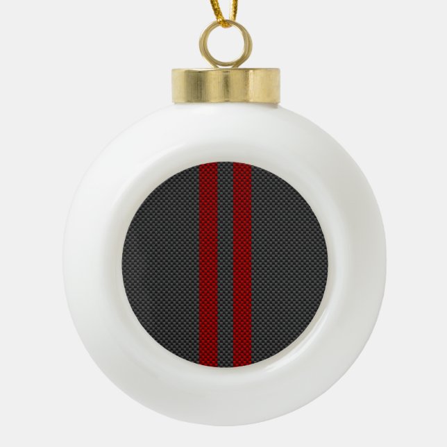 Boule En Céramique Burgundy Red Carbon Fibres Stripes (Devant)