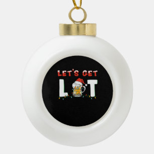 Boule En Céramique Buvons Lit Bière Santa Hat Noël Li