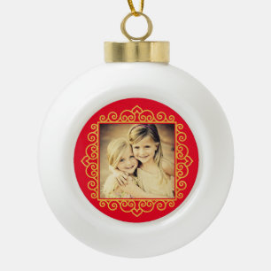 Boule En Céramique Cadeau Coeur de Noël Photo Cadeau personnalisé