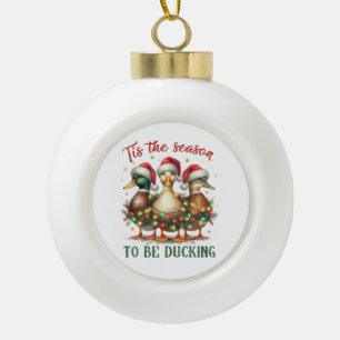 Boule En Céramique Cadeau de Noël à être canard