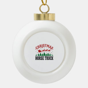 Boule En Céramique Camion à chevaux de Noël Western Santa Sleigh Desi