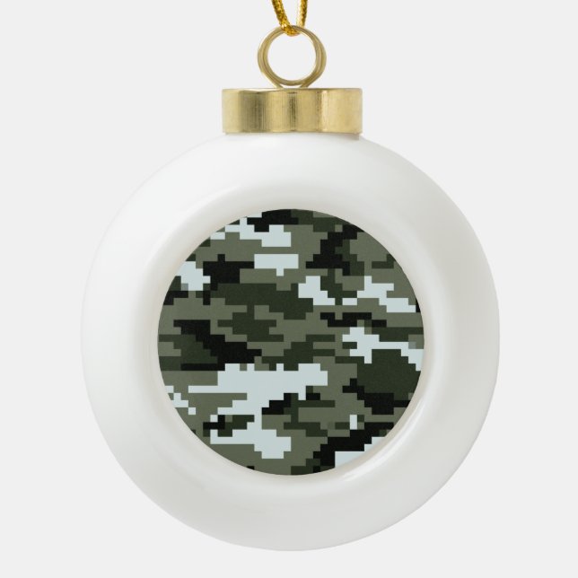 Boule En Céramique Camouflage urbain numérique à 8 bits / Camo (Devant)